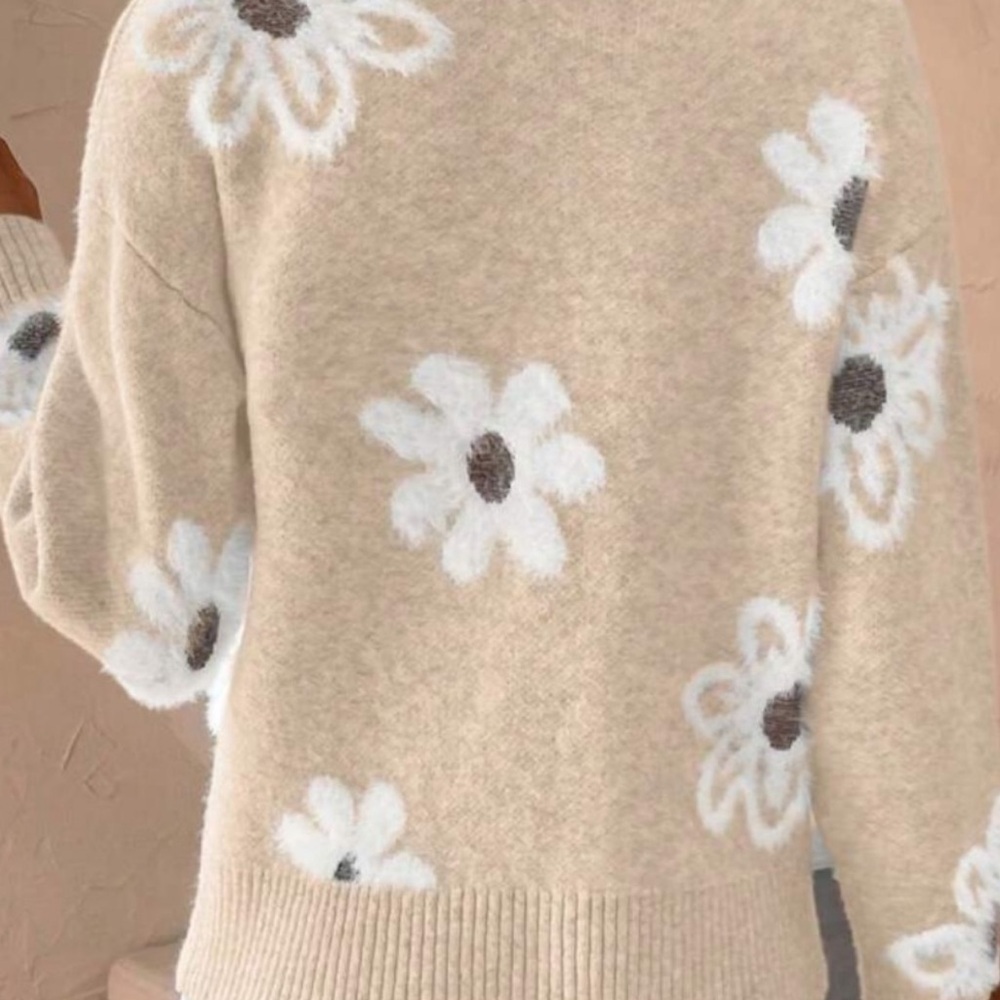 New button down floral print cardigan  sweater - Picture 3 of 6
